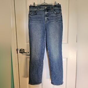 Express Straight Ankle High Rise Lightly Distressed Jeans Women's Size 6R